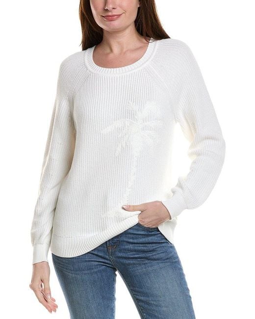Tommy Bahama White Breezy Palm Pullover