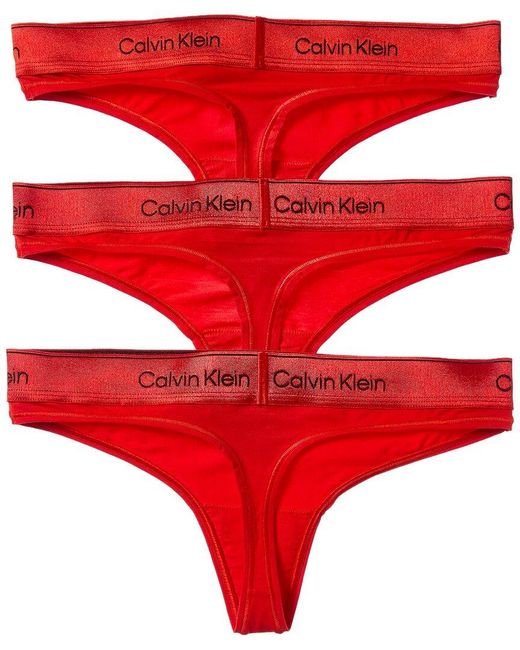 Calvin Klein Red 3Pk Thong