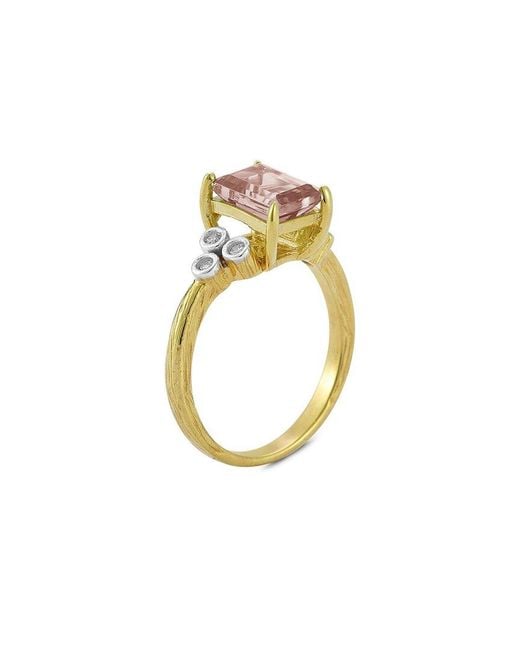 Reiss White 14K 1.09 Ct. Tw. Diamond & Smokey Topaz Cocktail Ring
