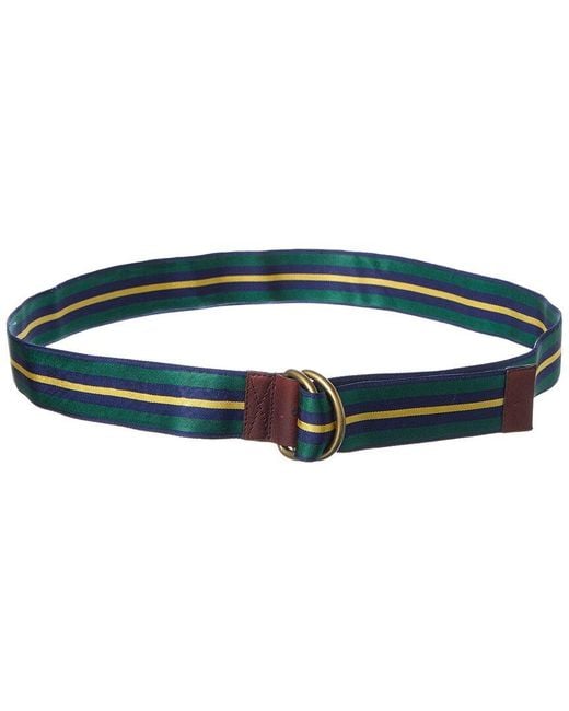 J.McLaughlin Green Ribbon Canvas Belt for men