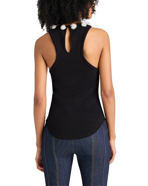Cinq À Sept Black Sequin Dot Lizzie Tank