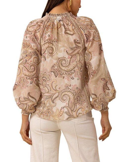 Hale Bob Natural Silk-Blend Mallory Blouse