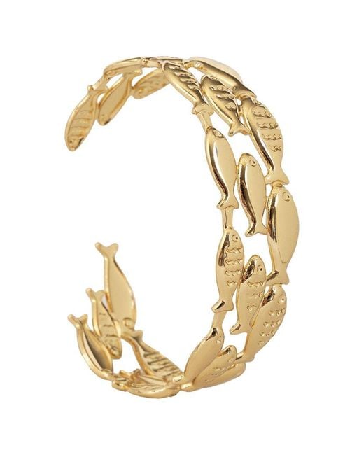 Saachi Metallic Fish Metal Cuff Bracelet