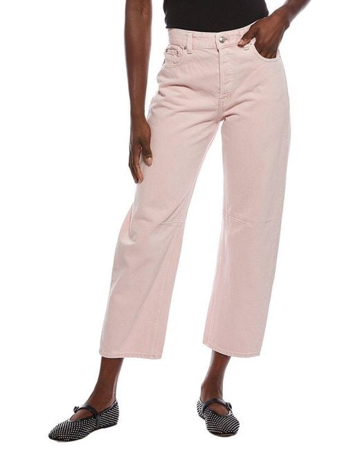 Madewell Pink Darted Barrel Leg Jean