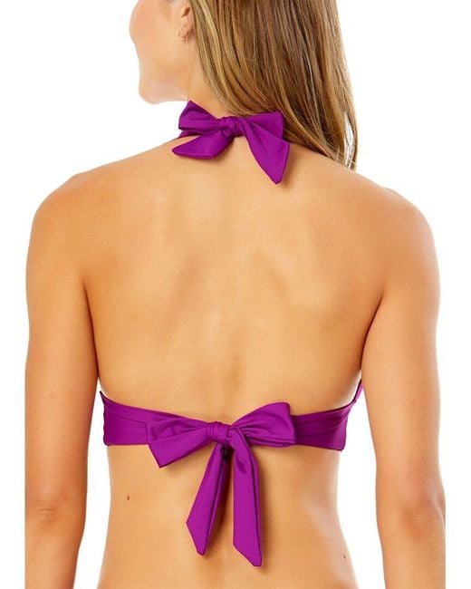 Anne Cole Purple Marilyn Halter Bra