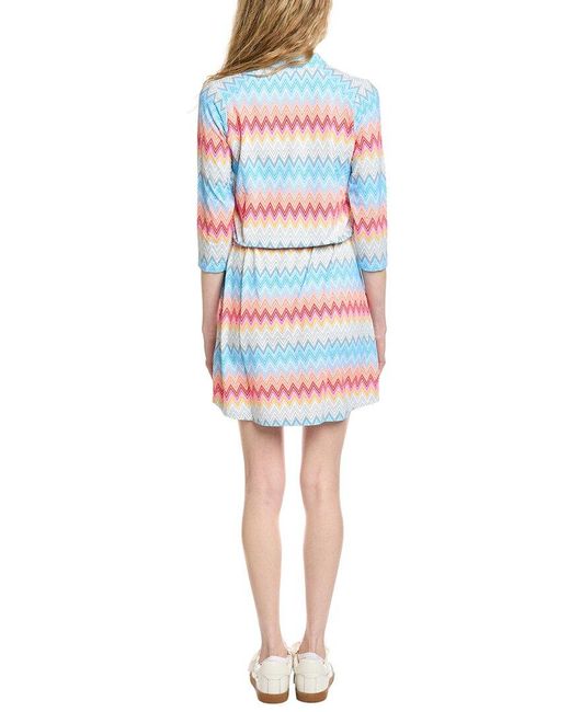 IBKUL Blue 3/4-Sleeve Drawstring Dress