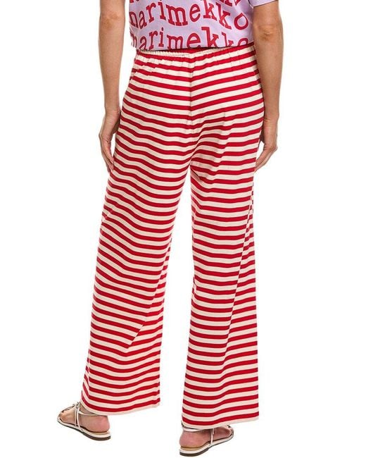 Marimekko Red Caissa Tasaraita Pant