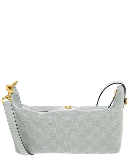 Gucci Gray Gg Logo Medium Leather Vanity Case