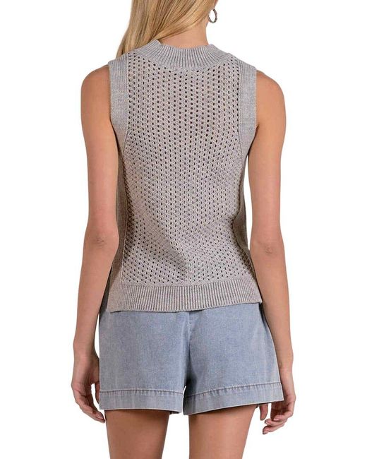 Elan Gray Wool-Blend Top