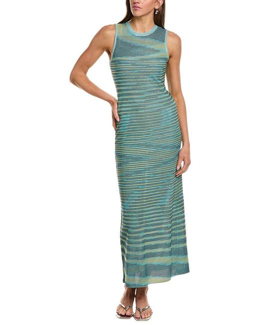 Missoni Green Abito Lungo Wool-Blend Midi Dress