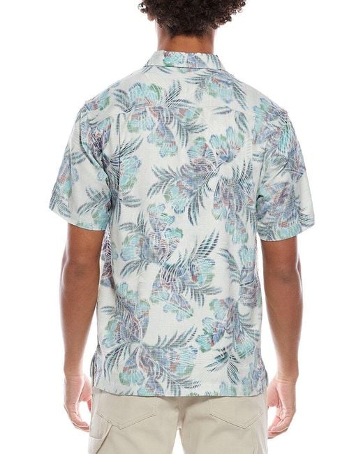 Tommy Bahama Blue Mirante Mirage Silk-Blend Camp Shirt for men