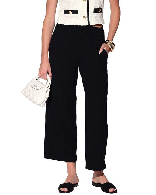 Walter Baker Black Tyrell Linen-Blend Pant