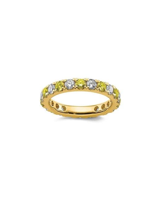 Lab Grown Gemstones Metallic 14K 2.65 Ct. Tw. Lab-Grown Diamond & Lab-Grown Sapphire Eternity Ring