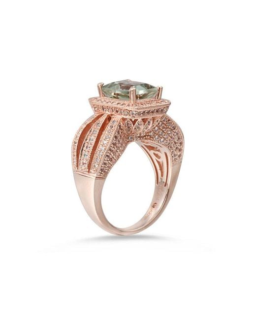 Suzy Levian White Rosed 4.60 Ct. Tw. Gemstone Statement Ring
