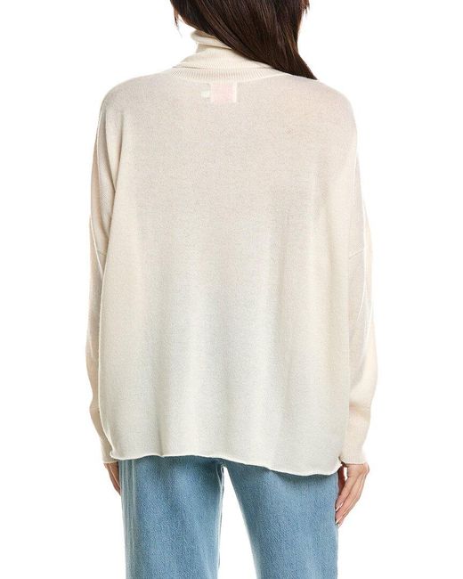 Brodie Cashmere White Textured Roll Neck Wool & Cashmere-Blend Sweater