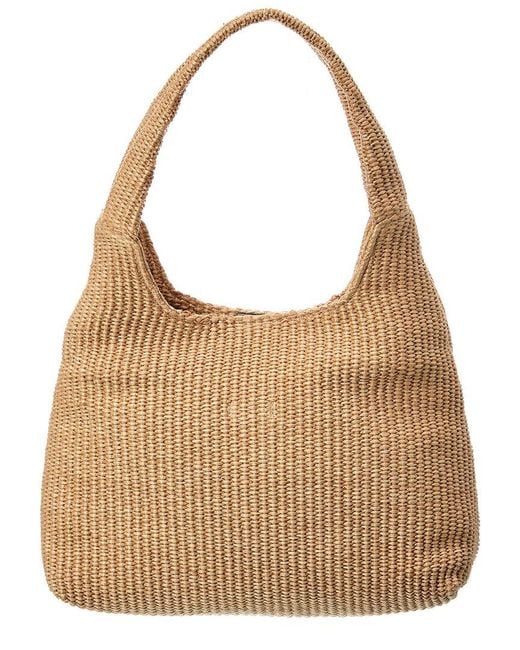 Jimmy Choo Brown Beach Diamond/M Raffia Hobo Bag