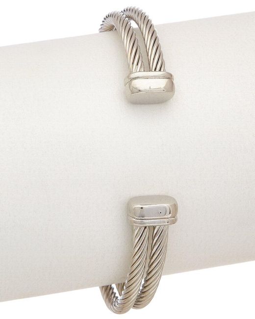 Juvell White 18K Two-Tone Plated Twisted Cable Cuff