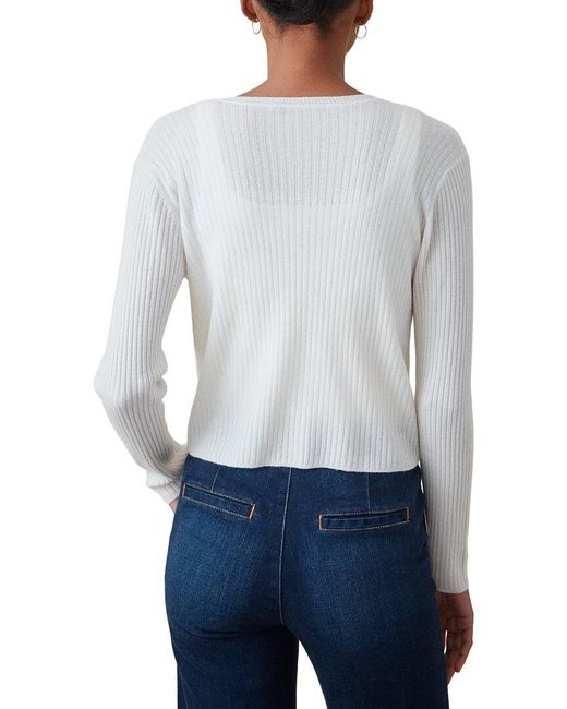 J.McLaughlin White Imogen Cashmere Sweater