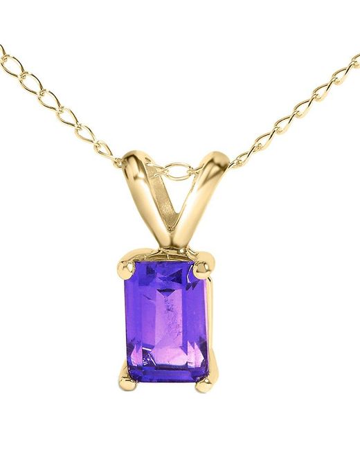 Haus of Brilliance Multicolor Colorful Gemstones 14K 0.40 Ct. Tw. Amethyst Pendant Necklace