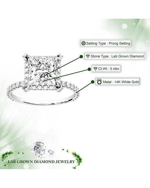 Amairah White 14K 3.00 Ct. Tw. Lab-Grown Diamond Engagement Ring