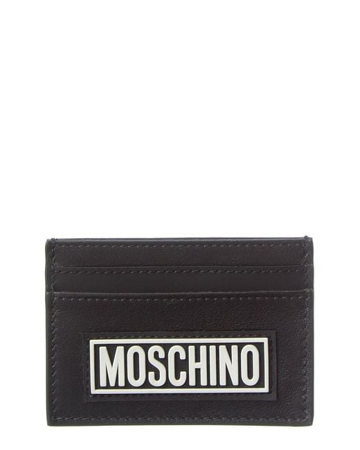 Moschino Black Leather Card Case for men