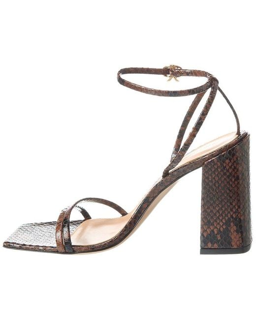 Gianvito Rossi Metallic 95 Snake-Embossed Leather Sandal