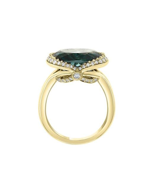 Effy Fine Jewelry Blue 14K 10.36 Ct. Tw. Diamond & London Topaz Ring
