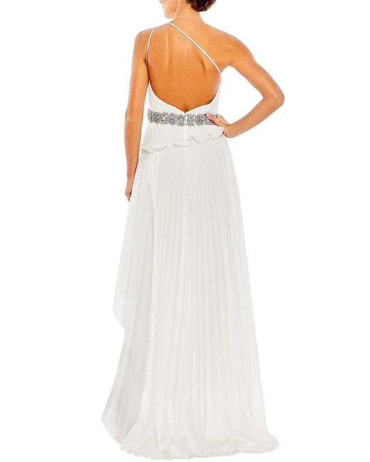 Mac Duggal White Asymmetrical Gown