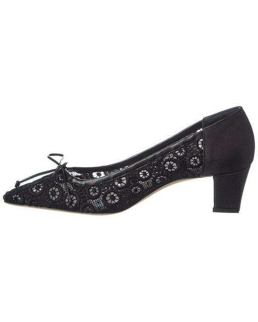 Manolo Blahnik Black Martebal 50 Lace & Satin Pump