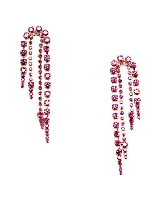 Elizabeth Cole Red 24k Plated Dangle Earrings