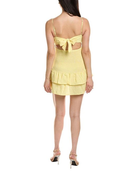 Moonsea Yellow Smocked Mini Dress