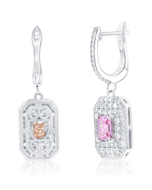 Suzy Levian CZ Jewelry White Suzy Levian Cz Dangle Earrings