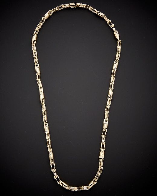 Italian Gold Black 14k Bullet Link Necklace for men