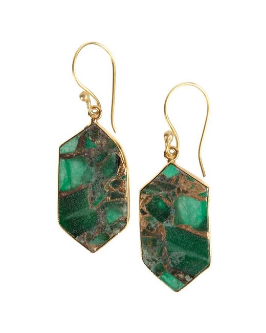 Saachi Green Emerald Cz Geometric Mojave Dangle Earrings
