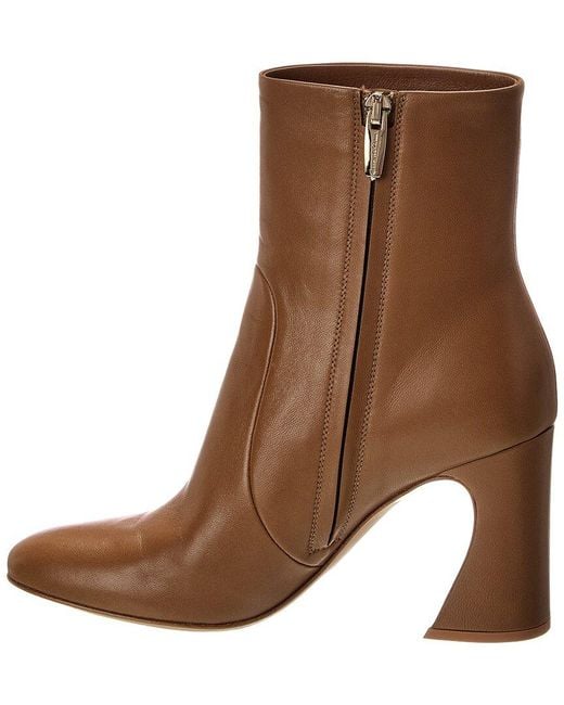 Gianvito Rossi Brown 85 Leather Bootie