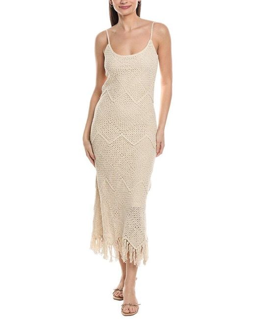 House of Harlow 1960 Natural Annise Crochet Midi Dress