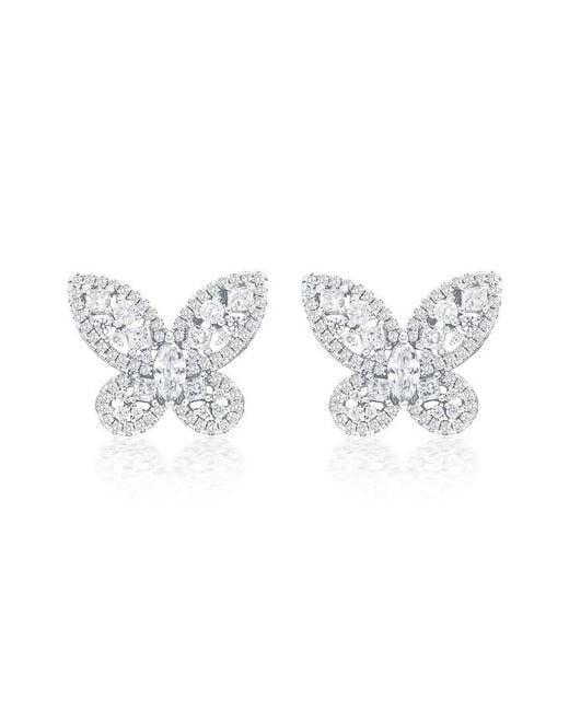 Suzy Levian CZ Jewelry White Suzy Levian Gala Collection Cz Stud Earrings