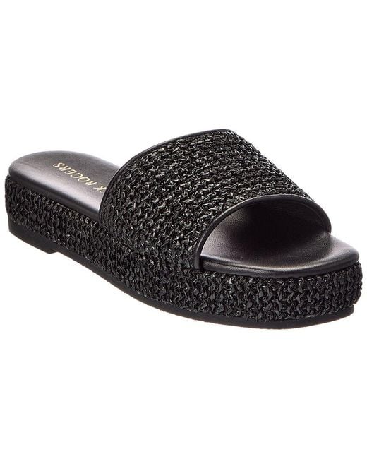 Jack Rogers Black Bay Flatform Raffia Sandal