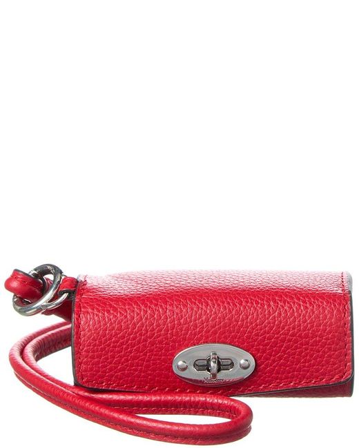 Mulberry Red Classic Small Leather Lipstick Case