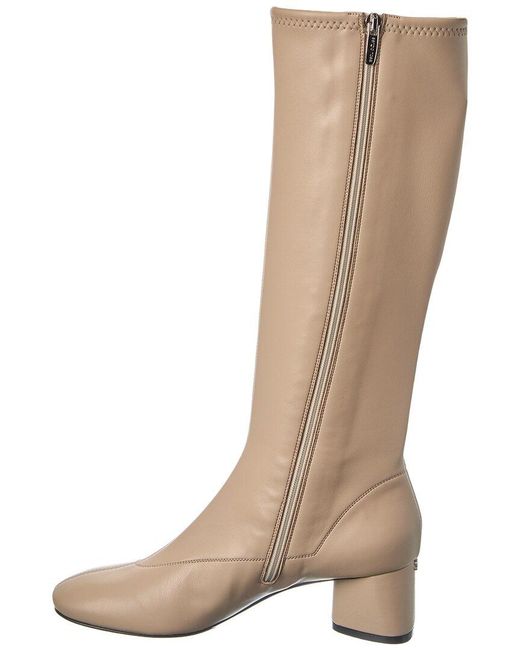 Sergio Rossi Natural Pilier Leather Knee-High Boot