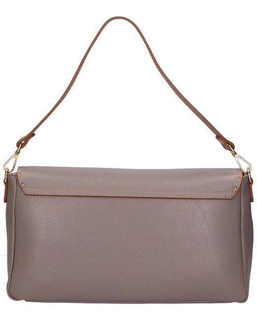 Chiara Ferretti Gray Leather Shoulder Bag