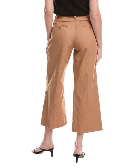Max Mara Natural Zircone Linen-Blend Trouser