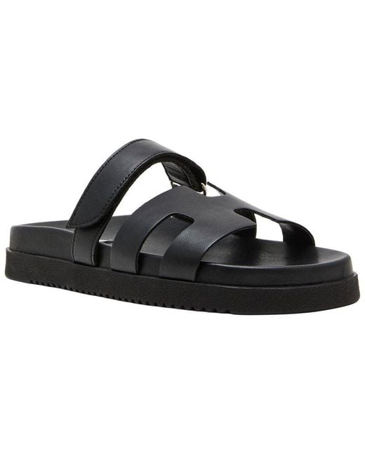 Steve Madden Black Reaves Leather Sandal