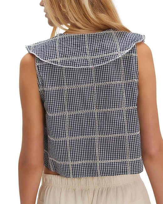 Free People Blue Waiting For Me Top
