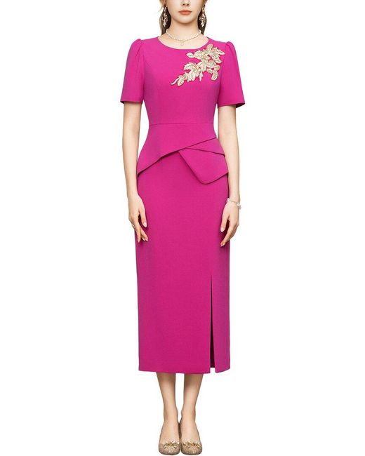 Lanelle Pink Printed Midi Dress