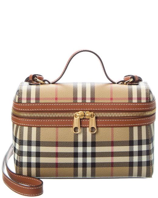 Burberry Brown Check E-Canvas & Leather Vanity Case