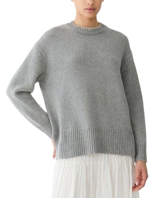 Lafayette 148 New York Gray Chunky Sweater