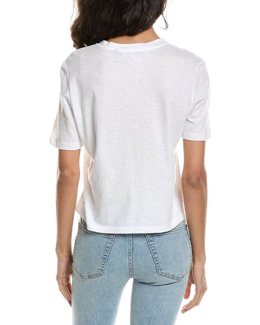 Theory White Crop Boyfriend T-Shirt