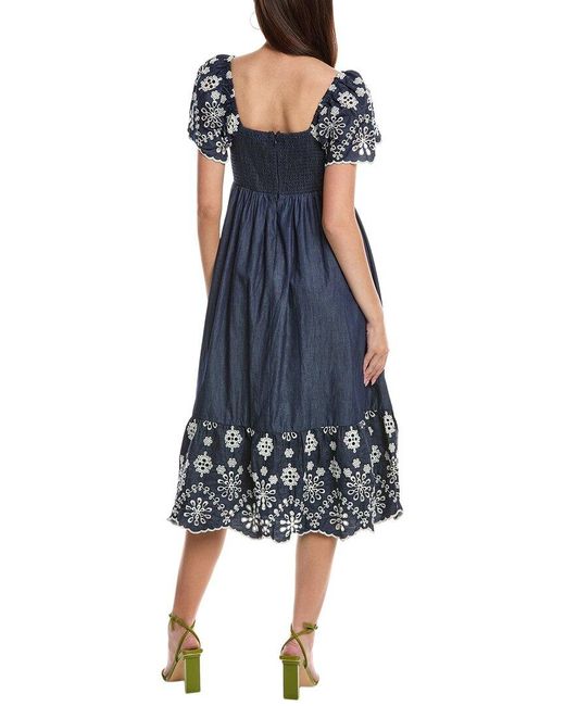 Allison Blue Claire Midi Dress