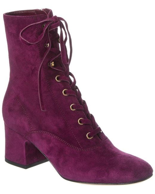 Gianvito Rossi Purple Mackay 60 Suede Bootie